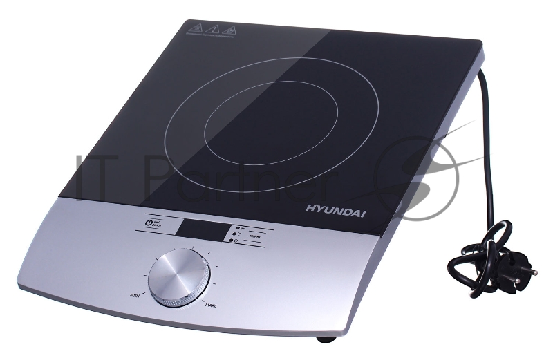 Плита Электрическая Hyundai HYC-0102 серебристый/черный стеклокерамика (настольная)