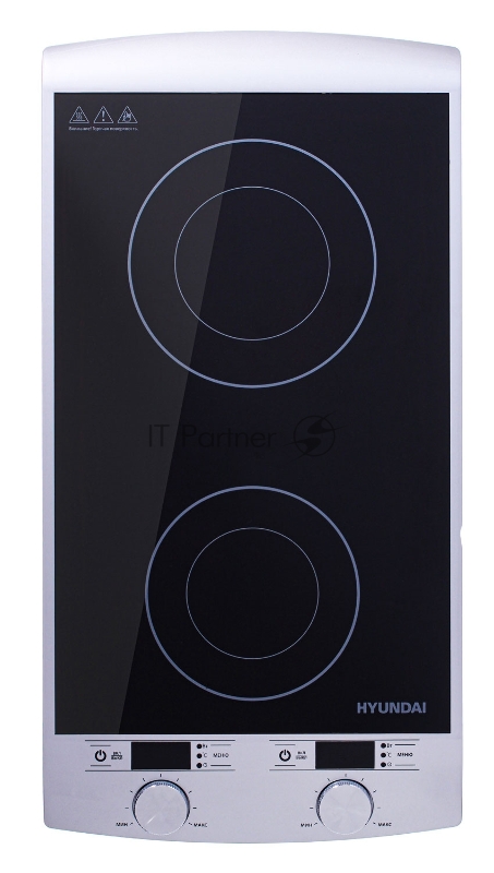 Плита Электрическая Hyundai HYC-0103 серебристый/черный стеклокерамика (настольная)