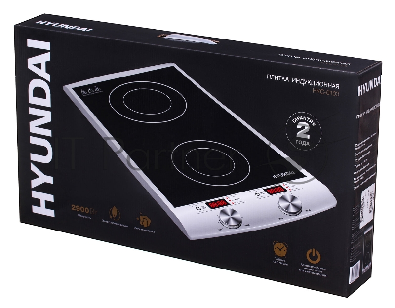 Плита Электрическая Hyundai HYC-0103 серебристый/черный стеклокерамика (настольная)