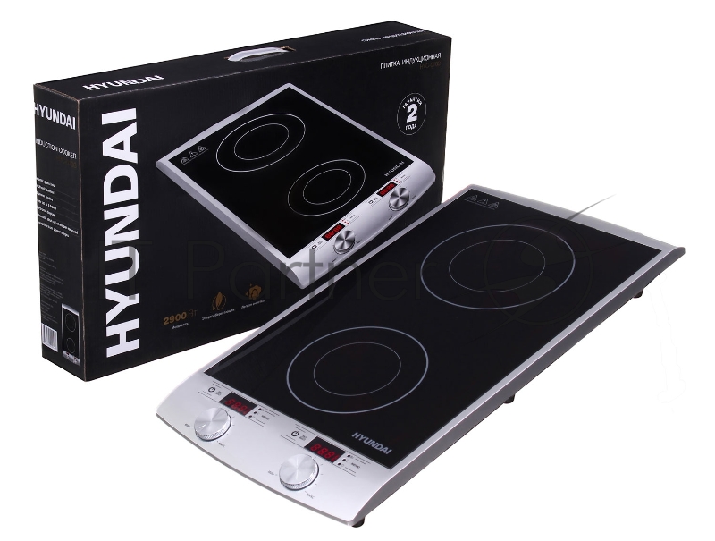 Плита Электрическая Hyundai HYC-0103 серебристый/черный стеклокерамика (настольная)