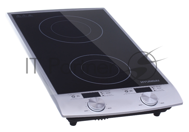 Плита Электрическая Hyundai HYC-0103 серебристый/черный стеклокерамика (настольная)