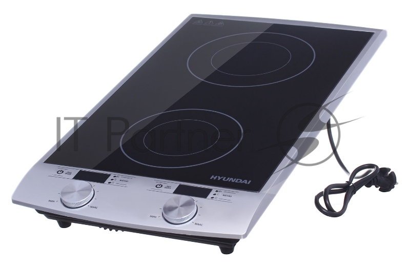 Плита Электрическая Hyundai HYC-0103 серебристый/черный стеклокерамика (настольная)