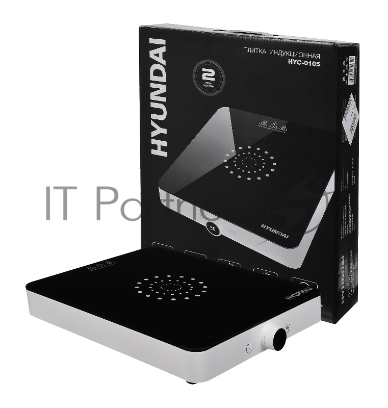 Плита Электрическая Hyundai HYC-0105 белый стеклокерамика (настольная)
