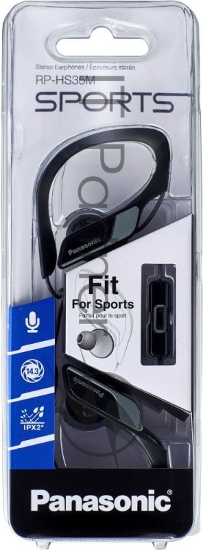 Наушники Panasonic RP-HS35MGC-K , черный Наушники для спорта с гарнитурой (Чёрный)
