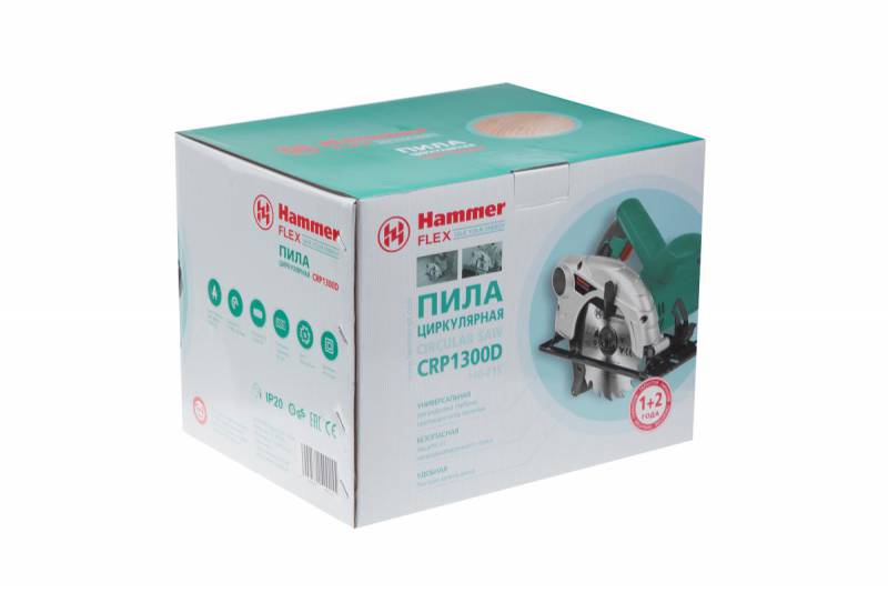 Пила Hammer Flex CRP1300D Пила циркулярная 324901 { 1300Вт 4700об/мин 160 x 20мм макс.пропил 55мм }