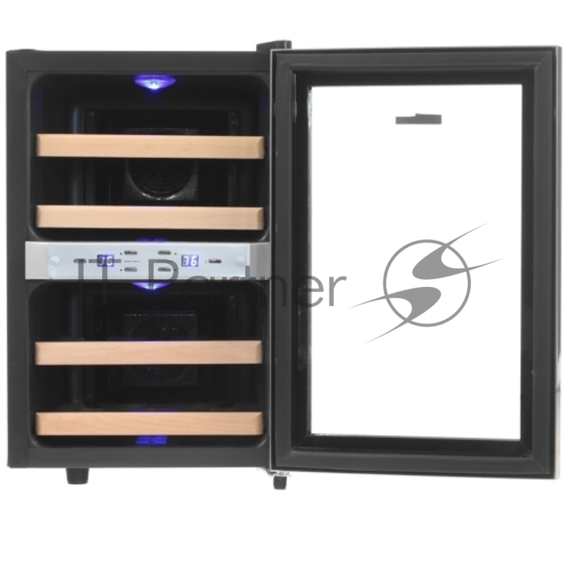 Винный шкаф Kitfort КТ-2404 нержавеющая сталь (двухкамерный)