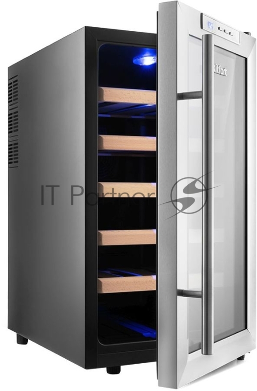 Винный шкаф Kitfort КТ-2409 черный (однокамерный)