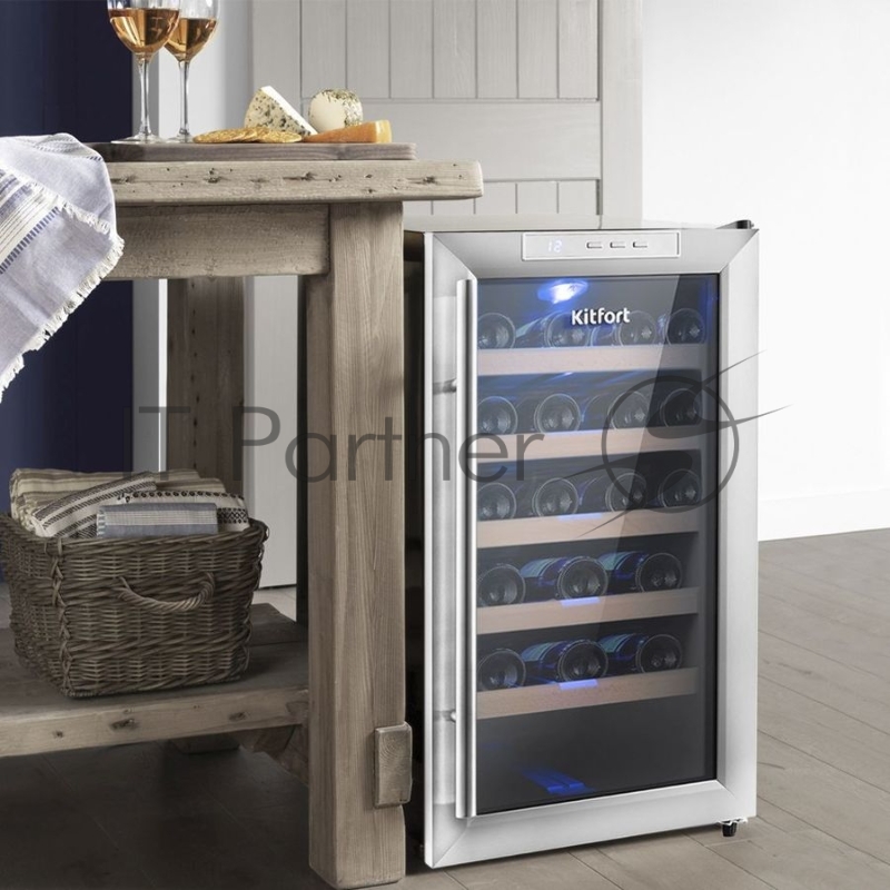 Винный шкаф Kitfort КТ-2409 черный (однокамерный)