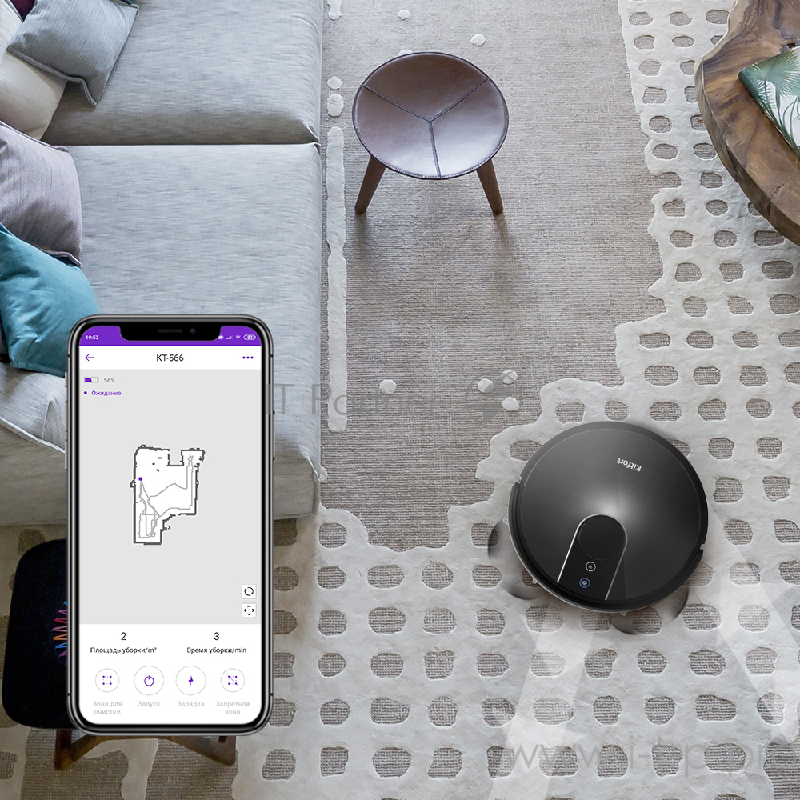 Пылесос-робот Kitfort КТ-566 25Вт черный