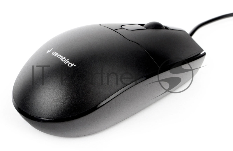Мышь Gembird MOP-425, USB, черный, 2кн.+колесо-кнопка, 1000 DPI, кабель 1.8м