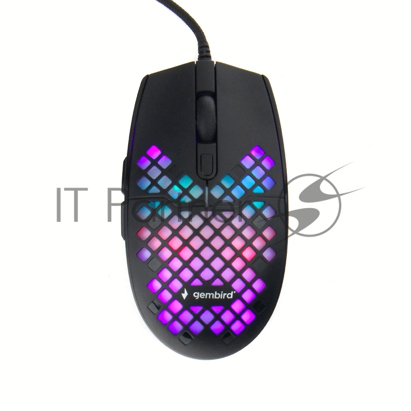 Мышь игровая Gembird MG-760, USB,черн, 3200DPI, 6кн, подсвет