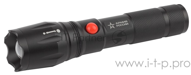 Фонарь MA-701 АРМИЯ РОССИИ универсальный Калибр 5Вт алюм. регул. фокус светонакопитель Li аккум. ЗУ 220В блист. ЭРА Б0030192