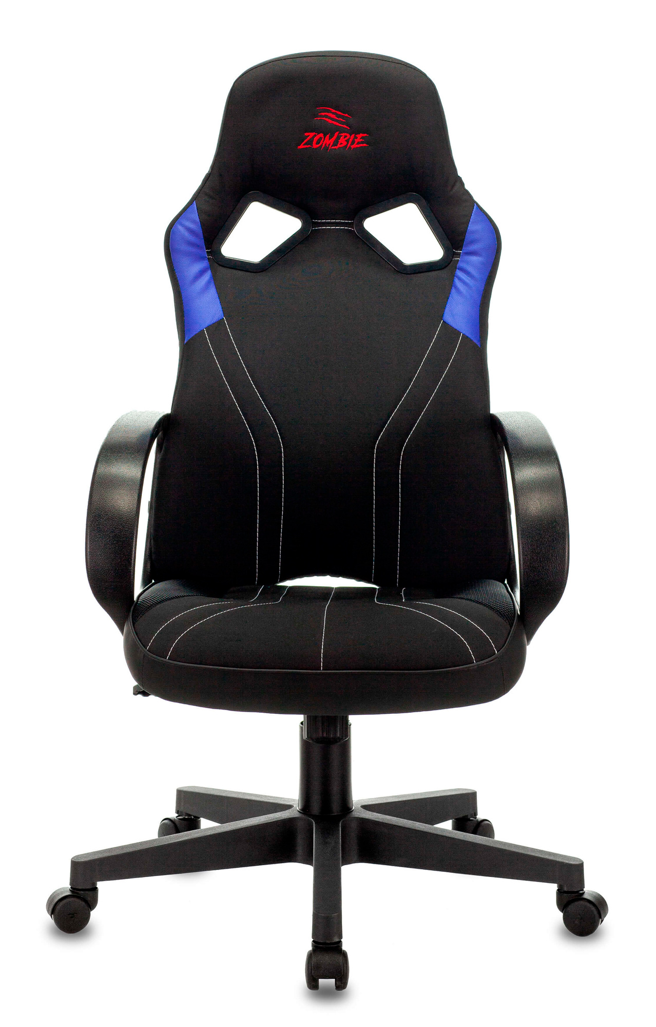 Кресло игровое Бюрократ ZOMBIE RUNNER черный/синий искусст.кожа/ткань