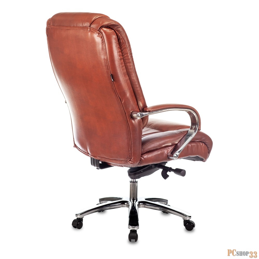 Кресло руководителя Бюрократ T-9925SL светло-коричневый Leather Eichel кожа крестовина хром