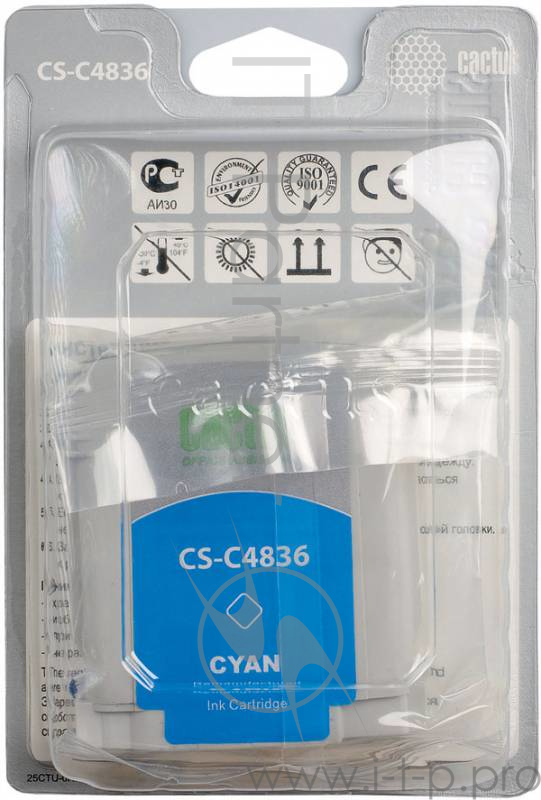 Расходные материалы CACTUS C4836A Картридж №11 (CS-C4836) для HP 2000/2500 Business InkJet 1000/1100/1200, голубой, 1750 стр.