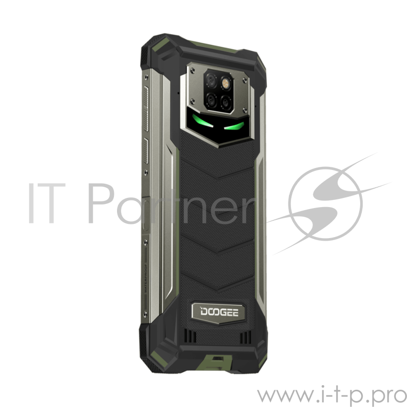 Смартфон Doogee Doogee S88 PRO Army Green, 6.3 1080x2340, 4x2,0GHz+4x2,1GHz, 8 Core, 6GB RAM, 128GB, up to 256GB flash, 21МП + 8МП + 8МП/16Mpix, 2 Sim, 2G, 3G, LTE, BT, Wi-Fi, NFC, GPS, Type-C, 10000 мА·ч, Android 10, 372 г, 171,6 ммx85,4 ммx18.7 мм