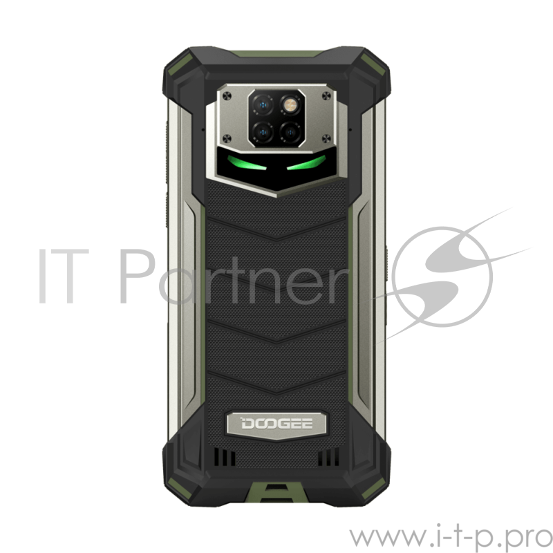 Смартфон Doogee Doogee S88 PRO Army Green, 6.3 1080x2340, 4x2,0GHz+4x2,1GHz, 8 Core, 6GB RAM, 128GB, up to 256GB flash, 21МП + 8МП + 8МП/16Mpix, 2 Sim, 2G, 3G, LTE, BT, Wi-Fi, NFC, GPS, Type-C, 10000 мА·ч, Android 10, 372 г, 171,6 ммx85,4 ммx18.7 мм