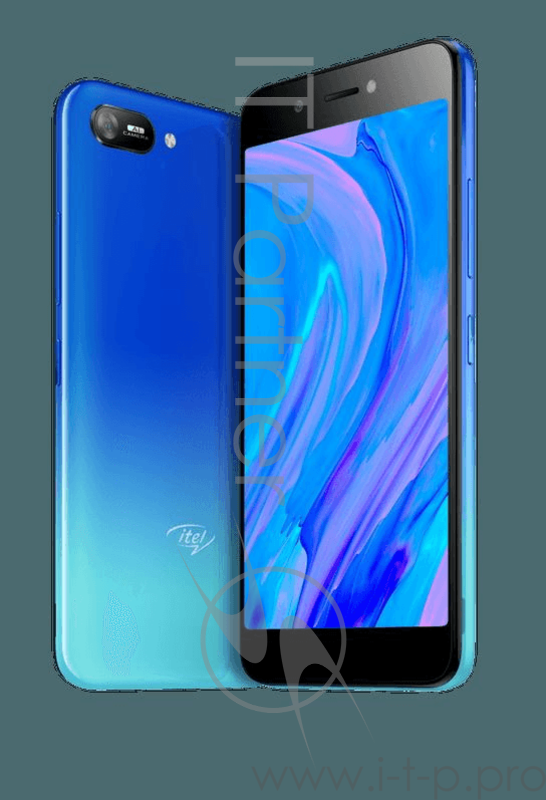 Смартфон Itel A25 L5002 Gradation Blue, 5 16:9 1280x720, 1.4GHz, 4 Core, 1 GB, 16GB, up to 32GB flash, 5 MP/2Mpix, 2 Sim, 2G, 3G, LTE, BT, Wi-Fi, GPS, Micro-USB, 3020mAh, Android 9 Pie (версия Go), 89g, 145,3 ммx72 ммx9,85 мм, face ID, Fingerprint, F