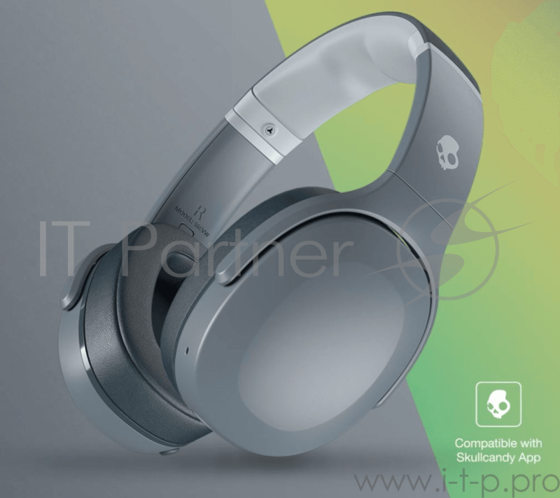 Наушники Skullcandy беспроводные полноразмерные CRUSHER EVO WIRELESS OVER-EAR, серые