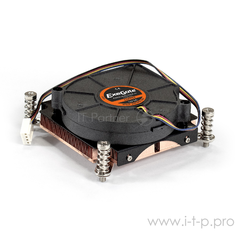 Кулер ExeGate EX286162RUS ESNK-0049.PWM.1U.115x.Cu (Медный, 1U, LGA1150/1151/1155/1156/1200, TDP 115W, Fan 75mm, PWM, 2000-5000RPM, 2 ball bearing, 4pin, 46-54db, ресурс 70000 часов, 345г, на винтах, с термопастой, Retail box)