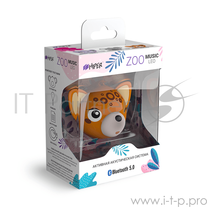Акустическая система HIPER Портативная акустическая система Bluetooth Speaker HIPER ZOO Music Leo, Леопард