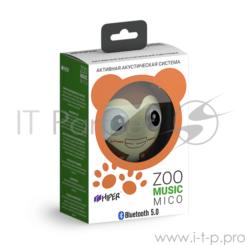 Акустическая система HIPER Портативная акустическая система Bluetooth Speaker HIPER ZOO Music Mico, Обезьянка