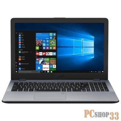 Ноутбук ASUS X542UF-DM042T VivoBook (Core i3 7100U-2.40ГГц, 4ГБ, 500ГБ, GFMX130, LAN, WiFi, BT, WebCam, 15.6 1920x1080, W10 H), серый