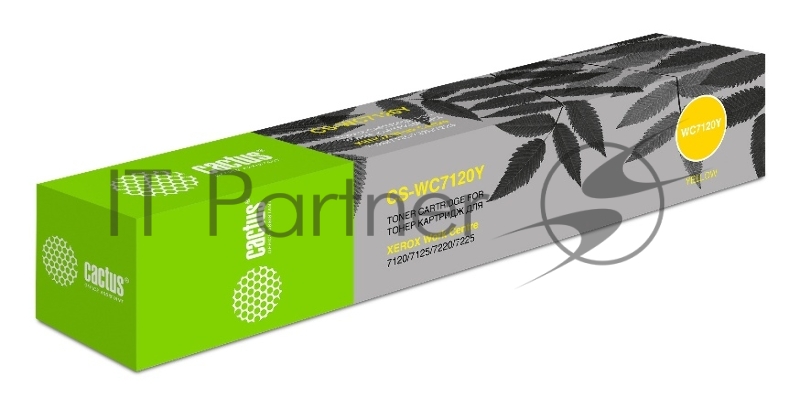 Картридж лазерный Cactus CS-WC7120YR 006R01462 желтый (15000стр.) для Xerox WC 7120/7120T/7125S/7220/7120S/71