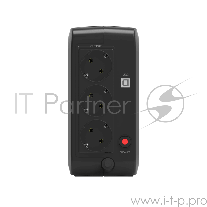 Блок питания HIPER ИБП HIPER OFFICE-800, Standby, 800ВА(480Вт), 3 розетки Schuko, USB-порт, чёрный