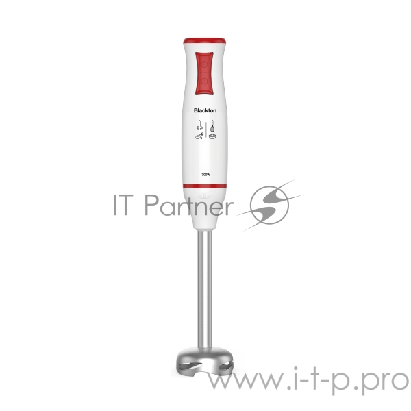 Блендер Blackton Bt HB721SS Белый-КрасныйМакс. мощность 700 Вт, 2 скорости, Объем мерного стакана 700 мл, Импульсный режим работы, Материал погружной части - Нержавеющая сталь, Материал лезвия - Нержавеющая сталь, Напряжение, частота тока - 220-240В,