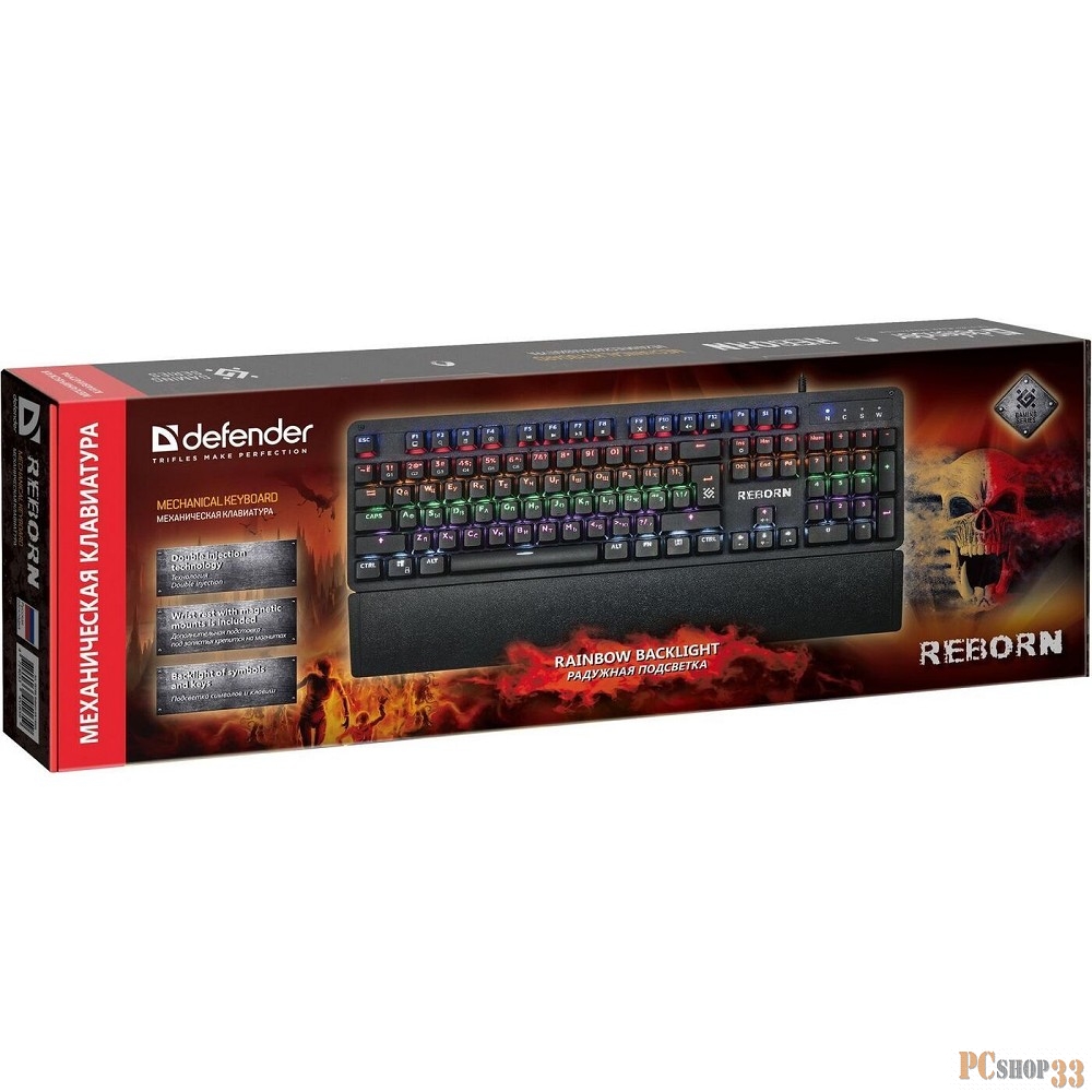 Клавиатура USB REBORN GK-165DL RU 45165 DEFENDER