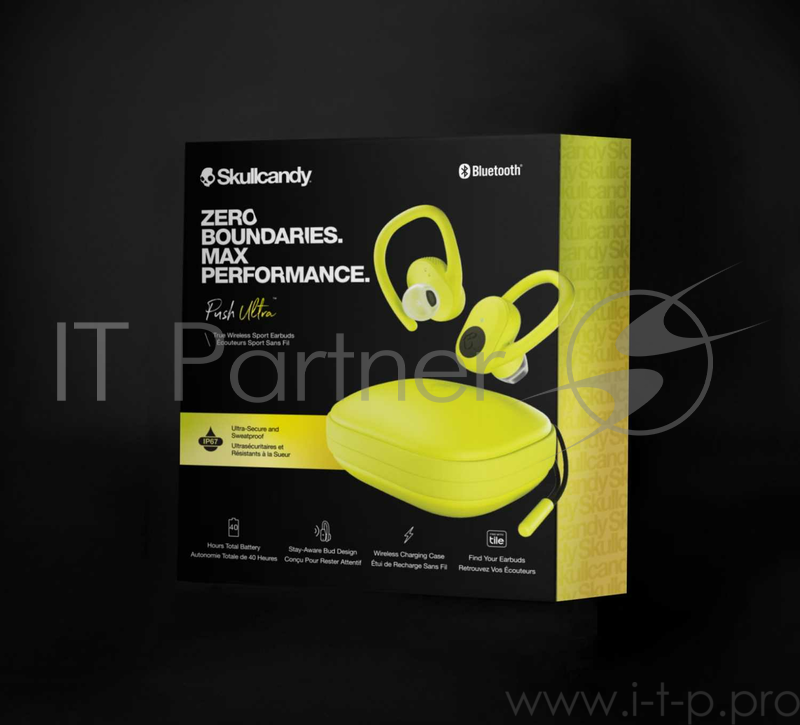 Наушники Skullcandy спортивные беспроводные вкладыши PUSH ULTRA TRUE WIRELESS IN-EAR, желтые