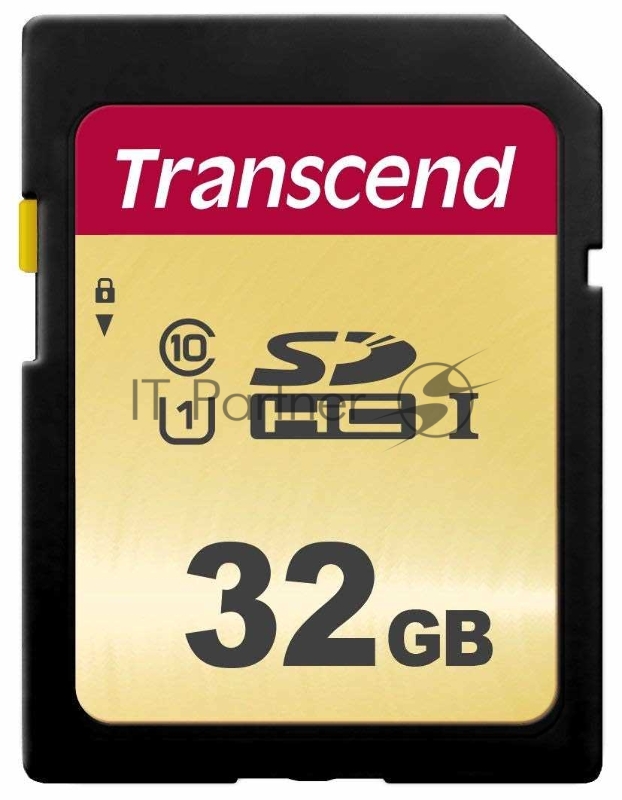 Карта памяти SecureDigital 32Gb Transcend TS32GSDC500S {SDHC Class 10, UHS-I U1, MLC}