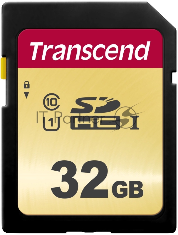 Карта памяти SecureDigital 32Gb Transcend TS32GSDC500S {SDHC Class 10, UHS-I U1, MLC}