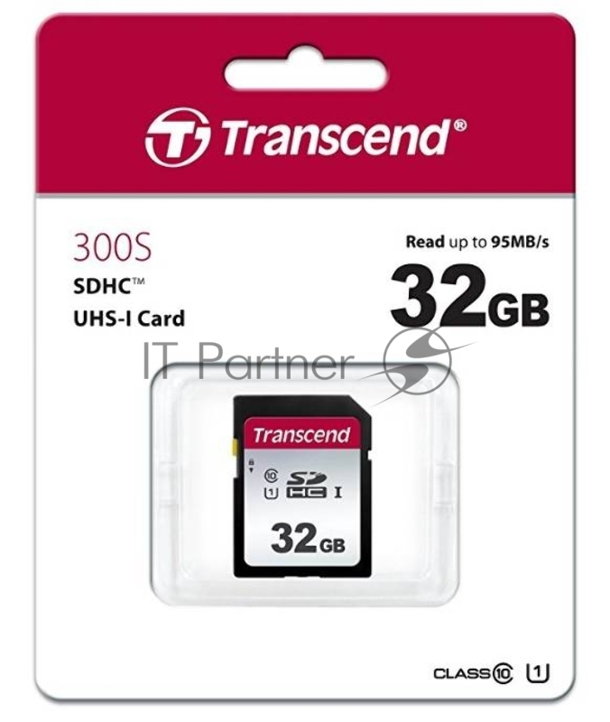 Карта памяти SecureDigital 32Gb Transcend TS32GSDC300S {SDHC Class 10, UHS-I}