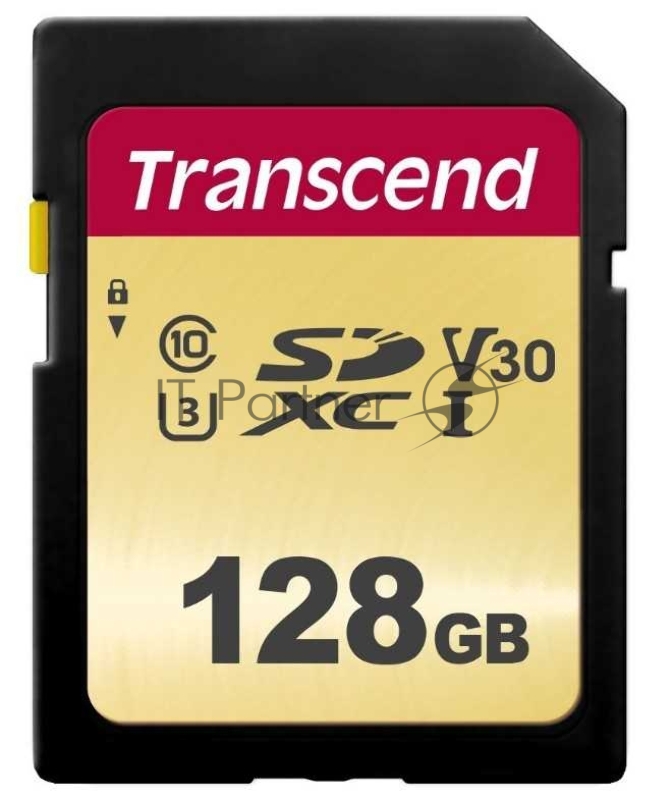 Карта памяти SecureDigital 128Gb Transcend TS128GSDC500S {SDXC Class 10, UHS-I U3, MLC}