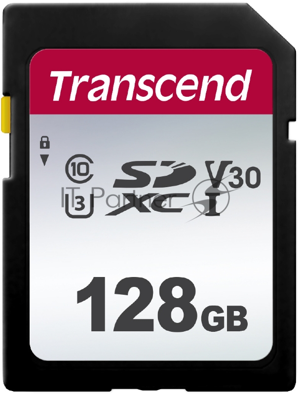 Карта памяти SecureDigital 128Gb Transcend TS128GSDC300S {SDXC Class 10, UHS-I U3}