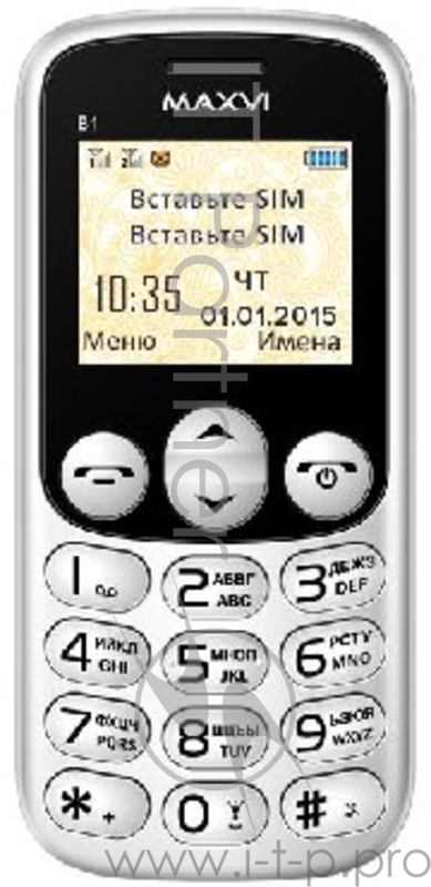 Мобильный телефон MAXVI B1 WHITE(Стандарт GSM 900/1800 Mhz. Поддержка двух сим-карт (Dual SIM). Дисплей 1,77” . Камера 0,3 Mpx. Поддержка карты памяти MicroSD. Видеоплеер/Аудиоплеер/FM -радио/GPRS/WAP.)