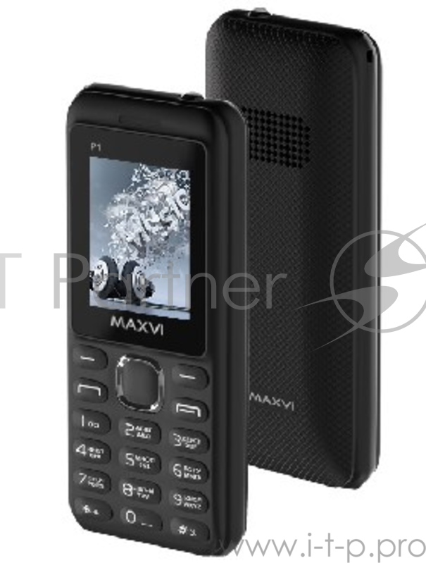 Мобильный телефон MAXVI P1 BLACK (2 SIM) GSM 900/1800. Дисплей 1.77” TFT QVGA, разрешение 240х320 пикс. Камера 1.3 Мпикс. Встроенная память 32 Mb. Видеоплеер, аудиплеер, диктофон, FM-радио, GPRS. Аккумулятор 1200mAh , Li-Ion. Материал корпуса: пласти