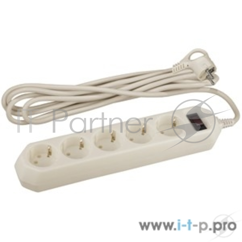 ЭРА Удлинители бытовые, Сетевые фильтры Эра Б0019739 Сетевой фильтр USF-5es-5m-I (бежевый) с заземл, 3x0,75мм2, с выкл, 5гн, 5м {защита от короткого замыкания, от перегрузки, от импульсных помех}