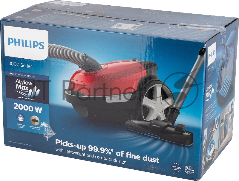 Пылесос Philips XD3000/01 2000Вт красный/черный
