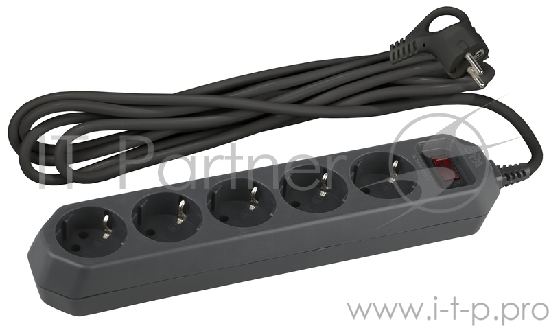ЭРА Удлинители бытовые, Сетевые фильтры Эра Б0019032 Сетевой фильтр USF-5es-1,5m-B (черный) с заземл, 3x0,75мм2, с выкл, 5гн, 1,5м {защита от короткого замыкания, от перегрузки, от импульсных помех}