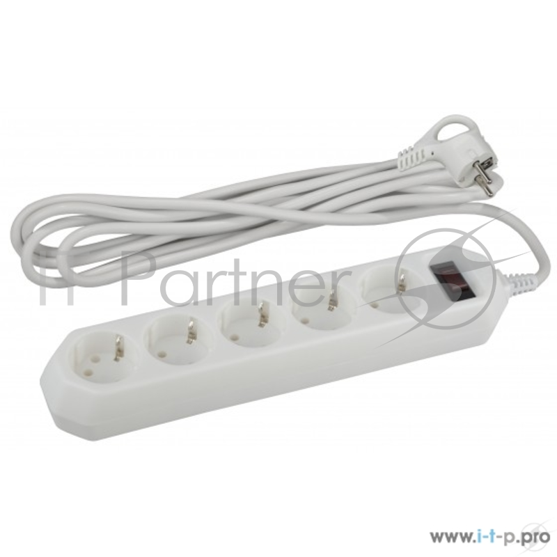 ЭРА Удлинители бытовые, Сетевые фильтры Эра Б0019031 Сетевой фильтр USF-5es-1,5m-W (белый) с заземл, 3x0,75мм2, с выкл, 5гн, 1,5м {защита от короткого замыкания, от перегрузки, от импульсных помех}