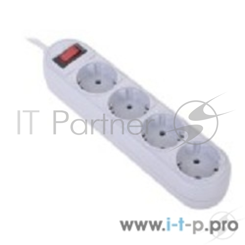 ЭРА Удлинители бытовые, Сетевые фильтры ЭРА Б0028381 Удлинитель U-4es-3m-3x1 с заземлением с выключателем 4 гнезда 3 м {полипропилен, 3х1 мм2}