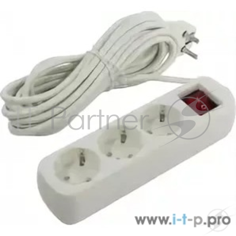 ЭРА Удлинители бытовые, Сетевые фильтры ЭРА Б0028378Удлинитель U-3es-3m-3x1 с заземлением с выключателем 3 гнезда 3 м {полипропилен, 3х1 мм2}