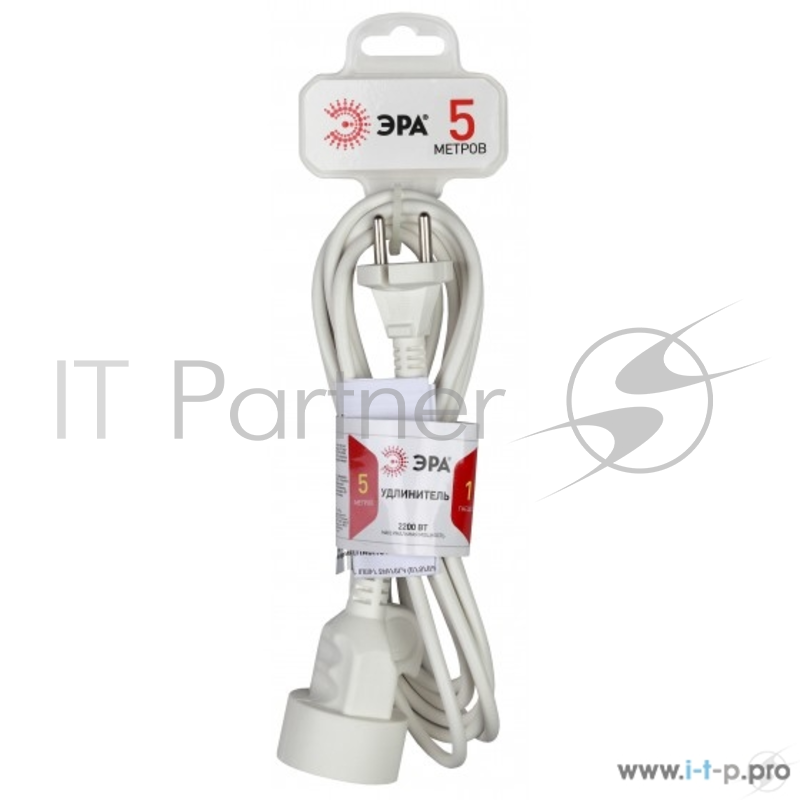 ЭРА Удлинители бытовые, Сетевые фильтры ЭРА Б0026328 Удлинитель U-1-5m без заземления {1300Вт, 2х0,75, 1гн, 5м}