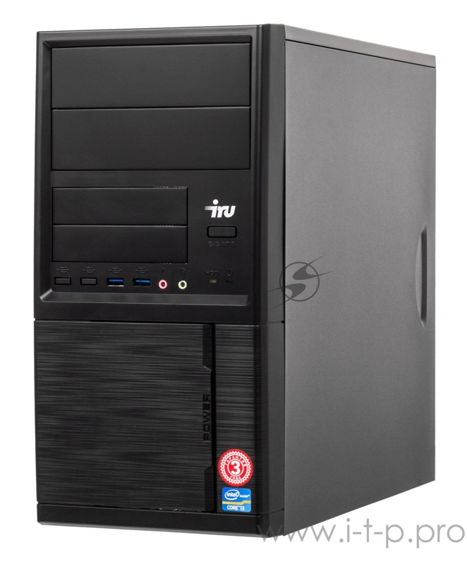 ПК IRU Office 313 MT i3 10100 (3.6)/8Gb/SSD240Gb/UHDG 630/Free DOS/GbitEth/400W/черный