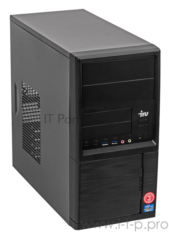 ПК IRU Office 313 MT i3 10100 (3.6)/8Gb/SSD240Gb/UHDG 630/Free DOS/GbitEth/400W/черный