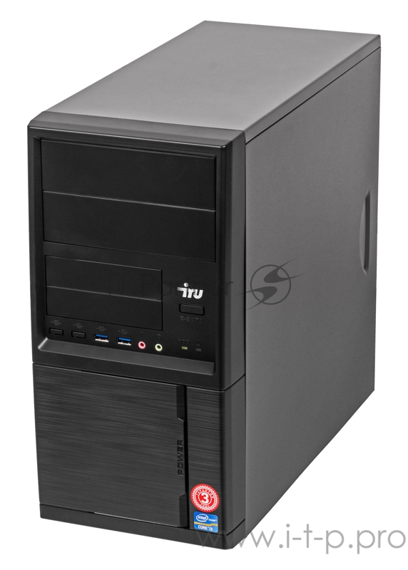 ПК IRU Office 313 MT i3 10100 (3.6)/8Gb/SSD240Gb/UHDG 630/Free DOS/GbitEth/400W/черный