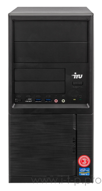 ПК IRU Office 313 MT i3 10100 (3.6)/8Gb/SSD240Gb/UHDG 630/Free DOS/GbitEth/400W/черный
